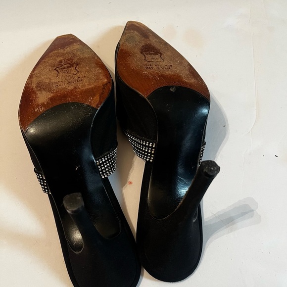 Stuart Weitzman Rhinestone Slide Heels Slip On Sz 8 Women - Picture 7 of 8